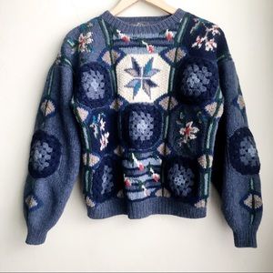 RARE Vintage Wool Woolrich Knit & Crochet Sweater